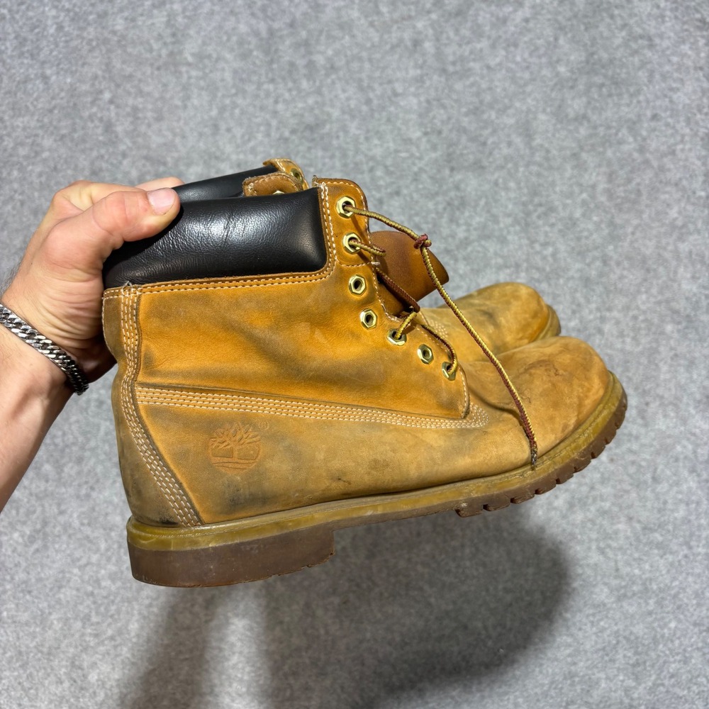 Timberland 10061 Mens 6 Inch Premium Waterproof Boots Wheat Nubuck Leather 11M